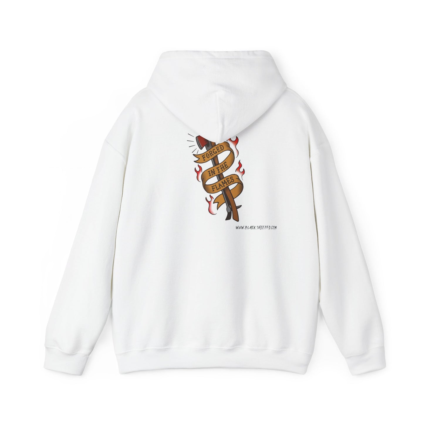 "Forged in The Flame" Tattoo Style Graphic Firefighter Hoodie