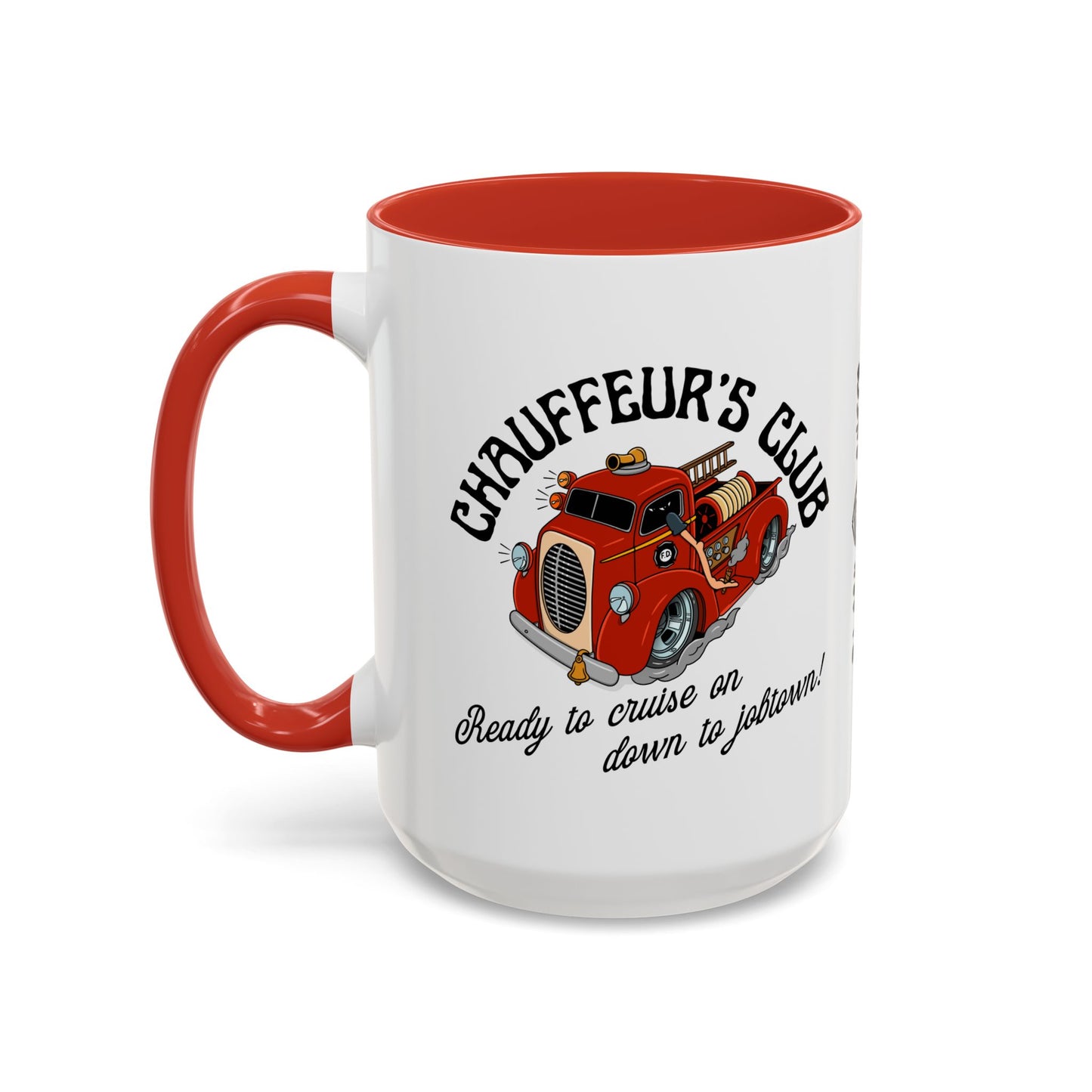 Chauffeur’s Club Coffee Mug — Retro Firetruck Accent Mug 15oz