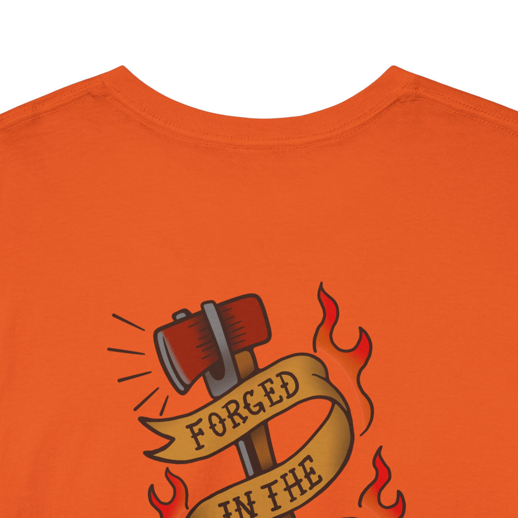 Graphic Tee — 'Forged in the Flame' Firefighter Tattoo Design