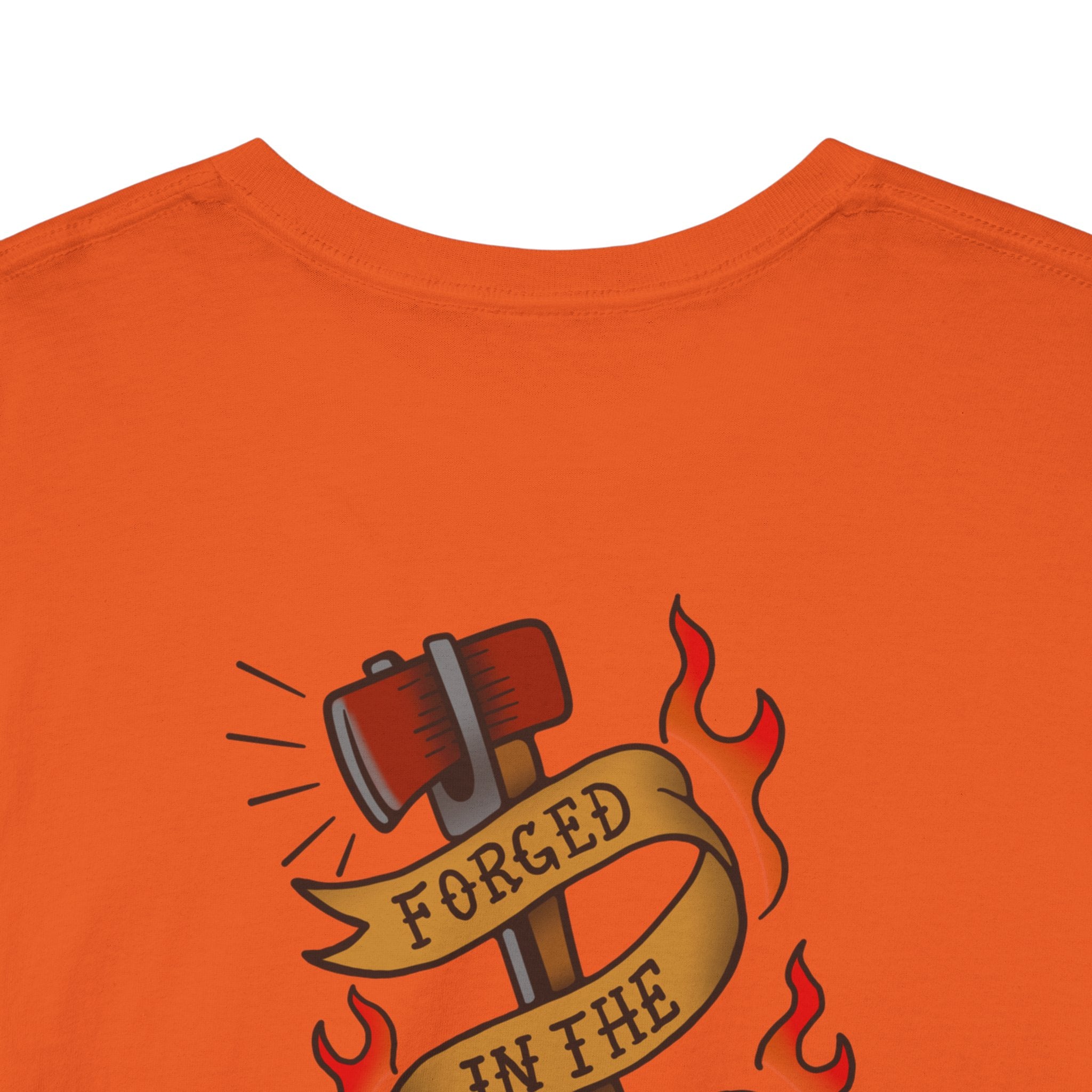 Graphic Tee — 'Forged in the Flame' Firefighter Tattoo Design