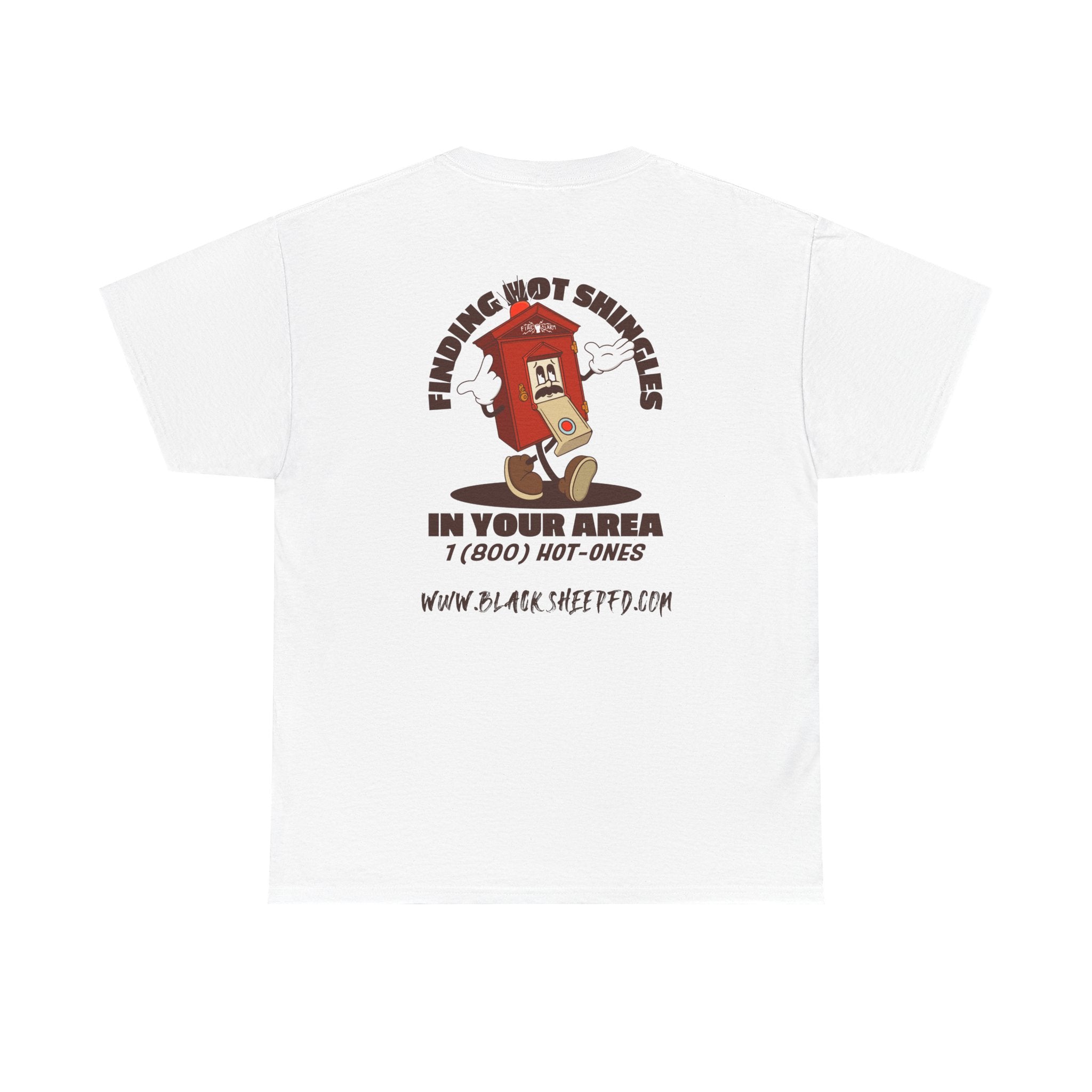 Fire Alarm Box "Looking For Hot Shingles" Heavy Blend Tee
