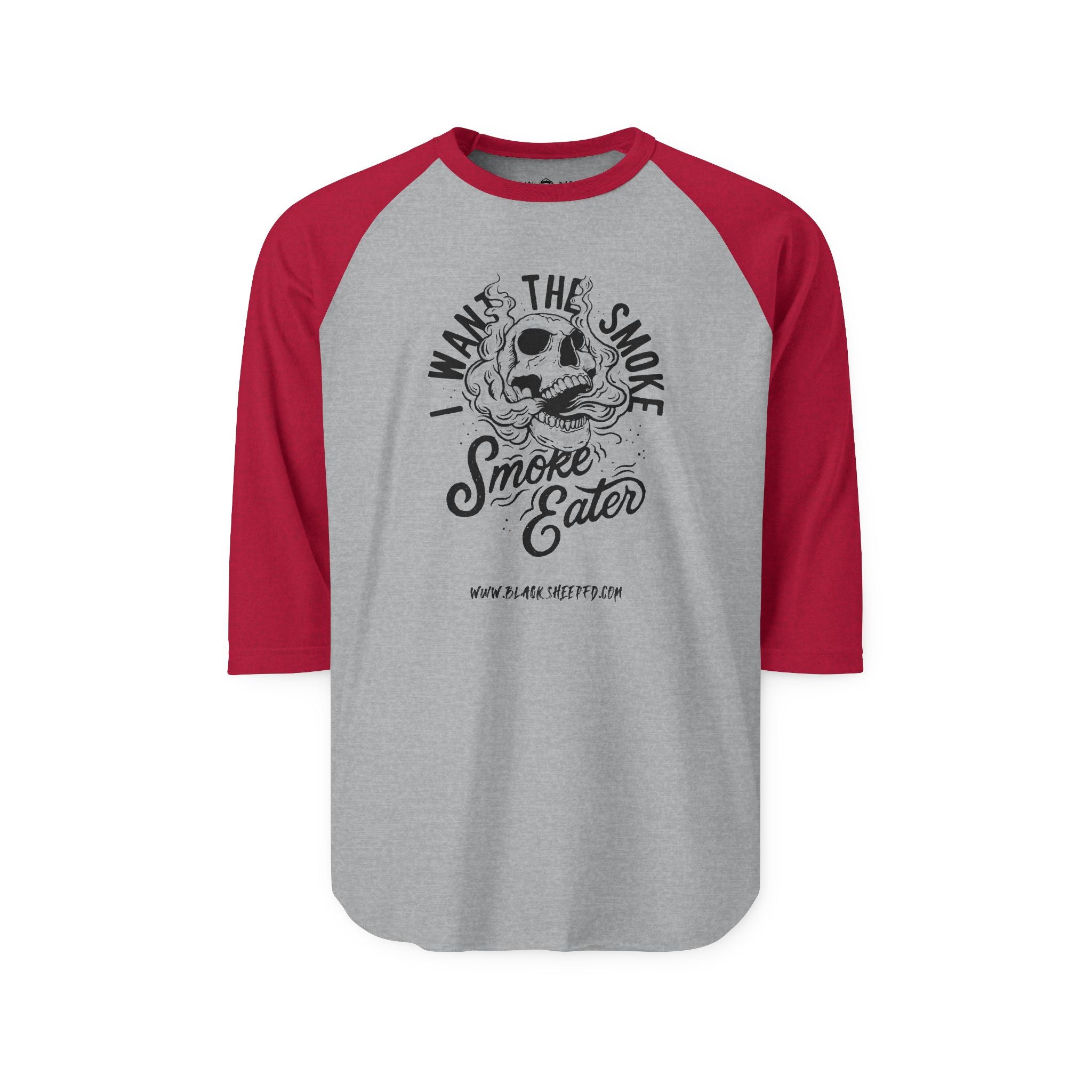 "Smoke Eater" Raglan Baseball Style Shirt Firefighter Tee
