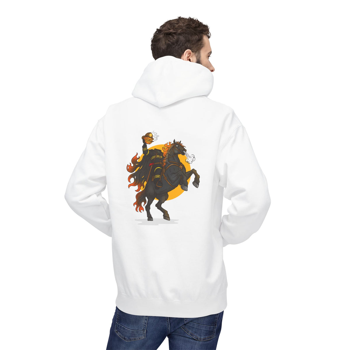 Headless Firefighter Horseman Hoodie — Halloween Horseman Graphic Pullover