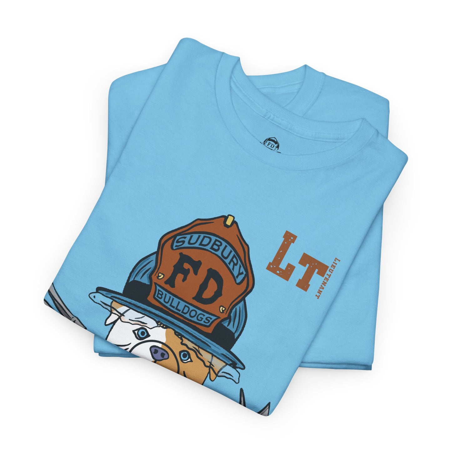 Firefighter Sudbury Bulldogs FD Tee — Lettered "Lt" Lieutenant T-Shirt