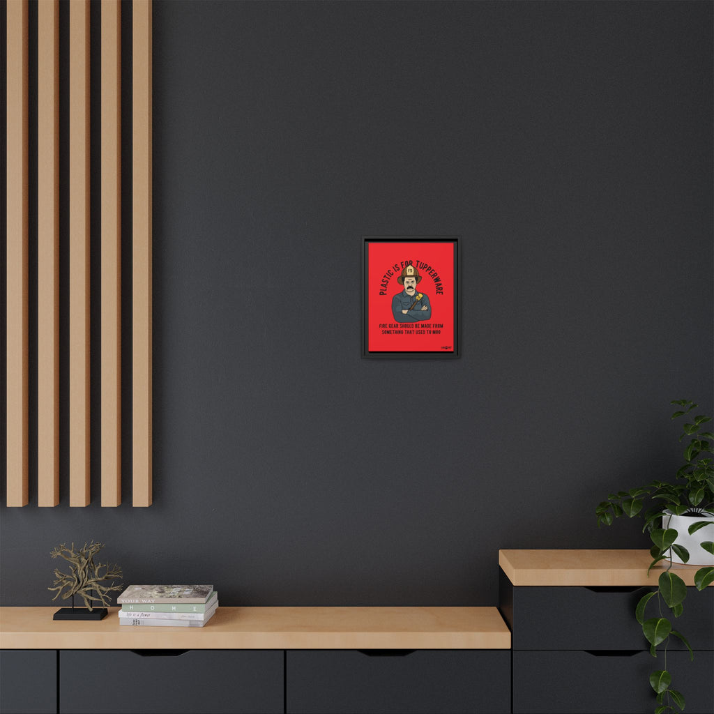 "Fire Gear Should Be Made From Something That Used To Moo" Framed Canvas Art by M.Premo