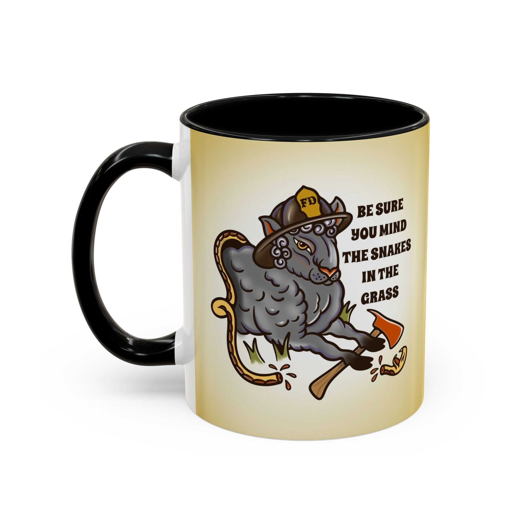 Black Sheep "Mind the Snakes" Premo Artwork Coffee Mug (Brown/Black Accents)