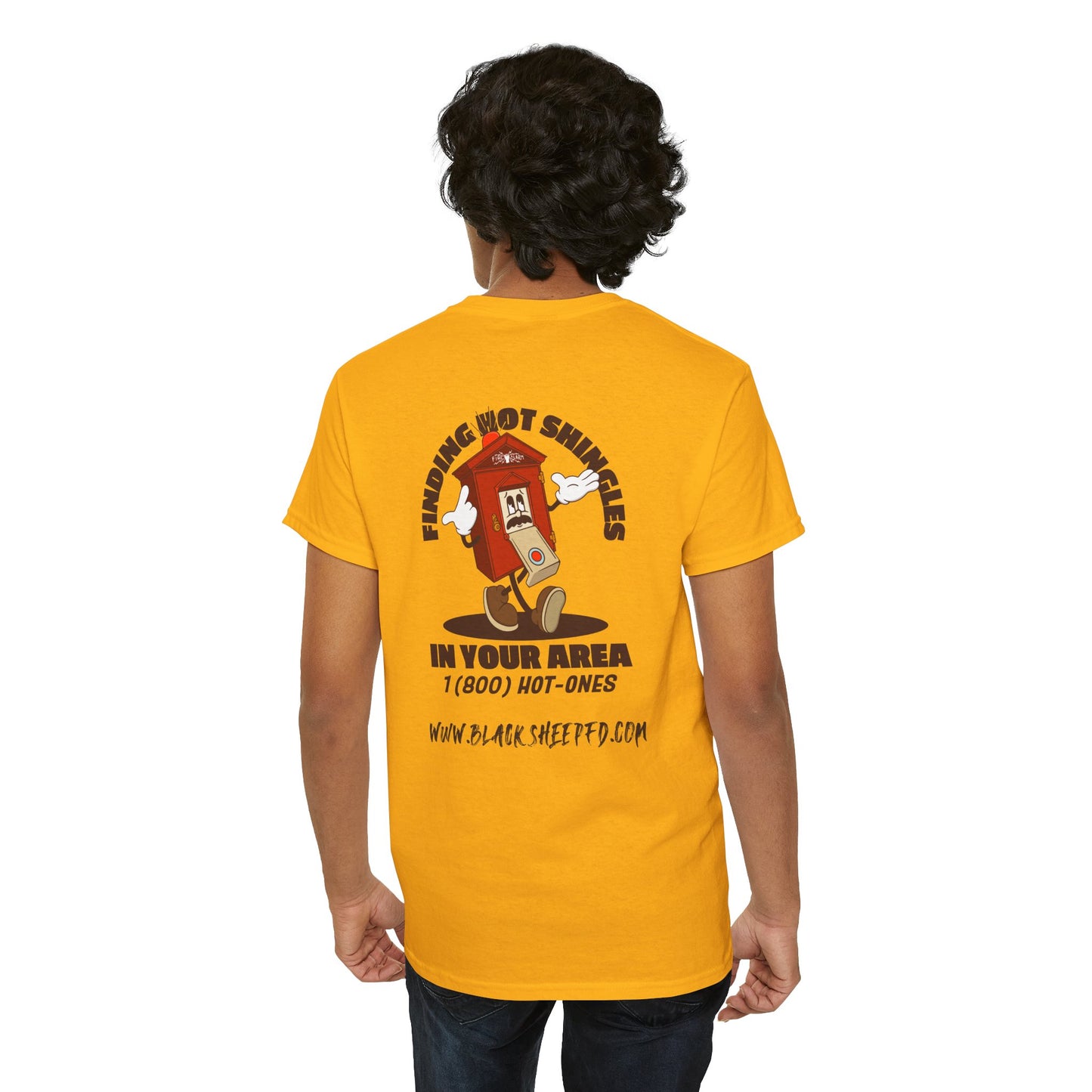 Fire Alarm Box "Looking For Hot Shingles" Heavy Blend Tee
