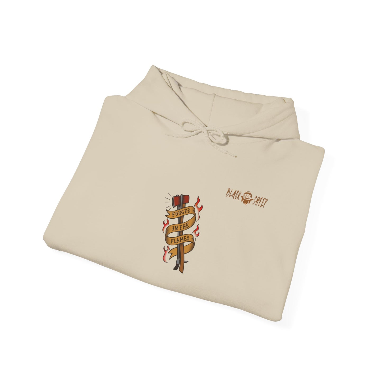 "Forged in The Flame" Tattoo Style Graphic Firefighter Hoodie