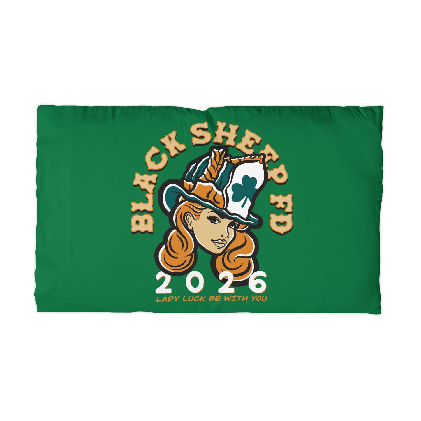 Shamrock Lady Microfiber Pillowcase – 2026 Black Sheep FD