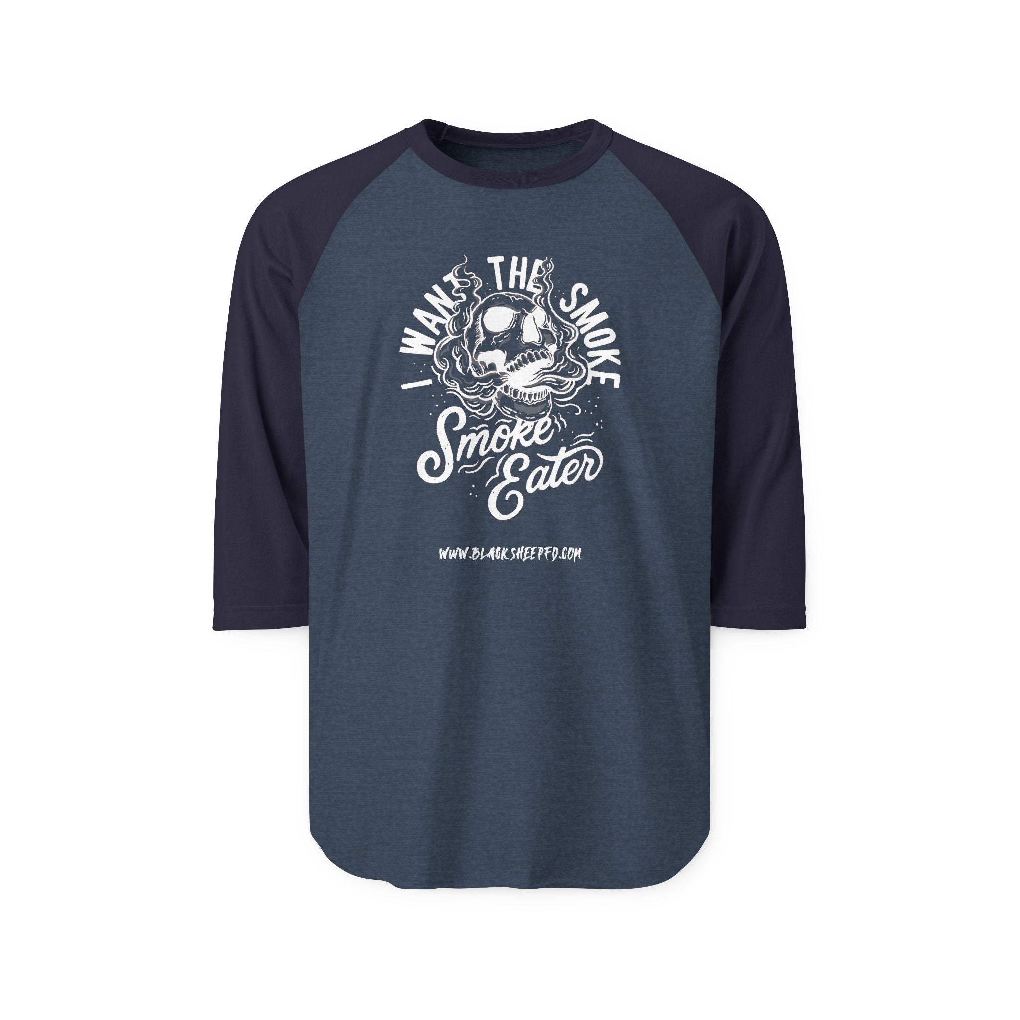 "Smoke Eater" Raglan Baseball Style Shirt Firefighter Tee