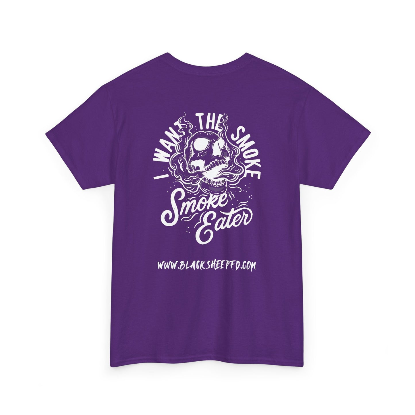 Black Sheep "I Want The Smoke" Skull Graphic Heavy Cotton Tee for Smoke Eaters