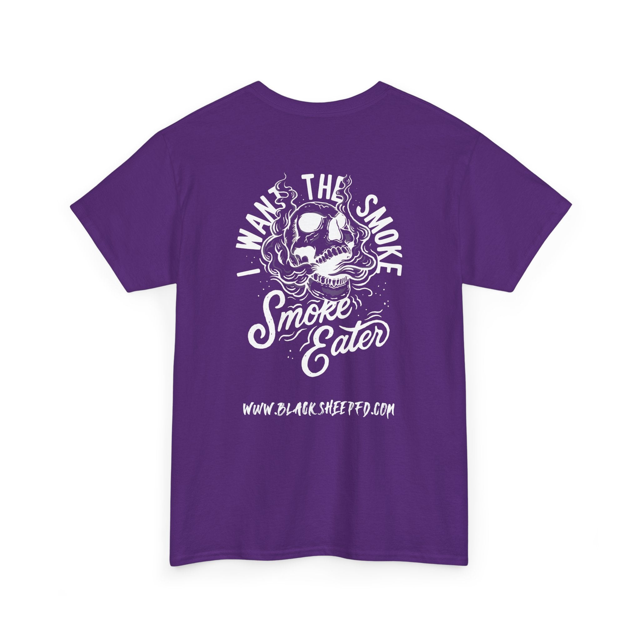 Black Sheep "I Want The Smoke" Skull Graphic Heavy Cotton Tee for Smoke Eaters