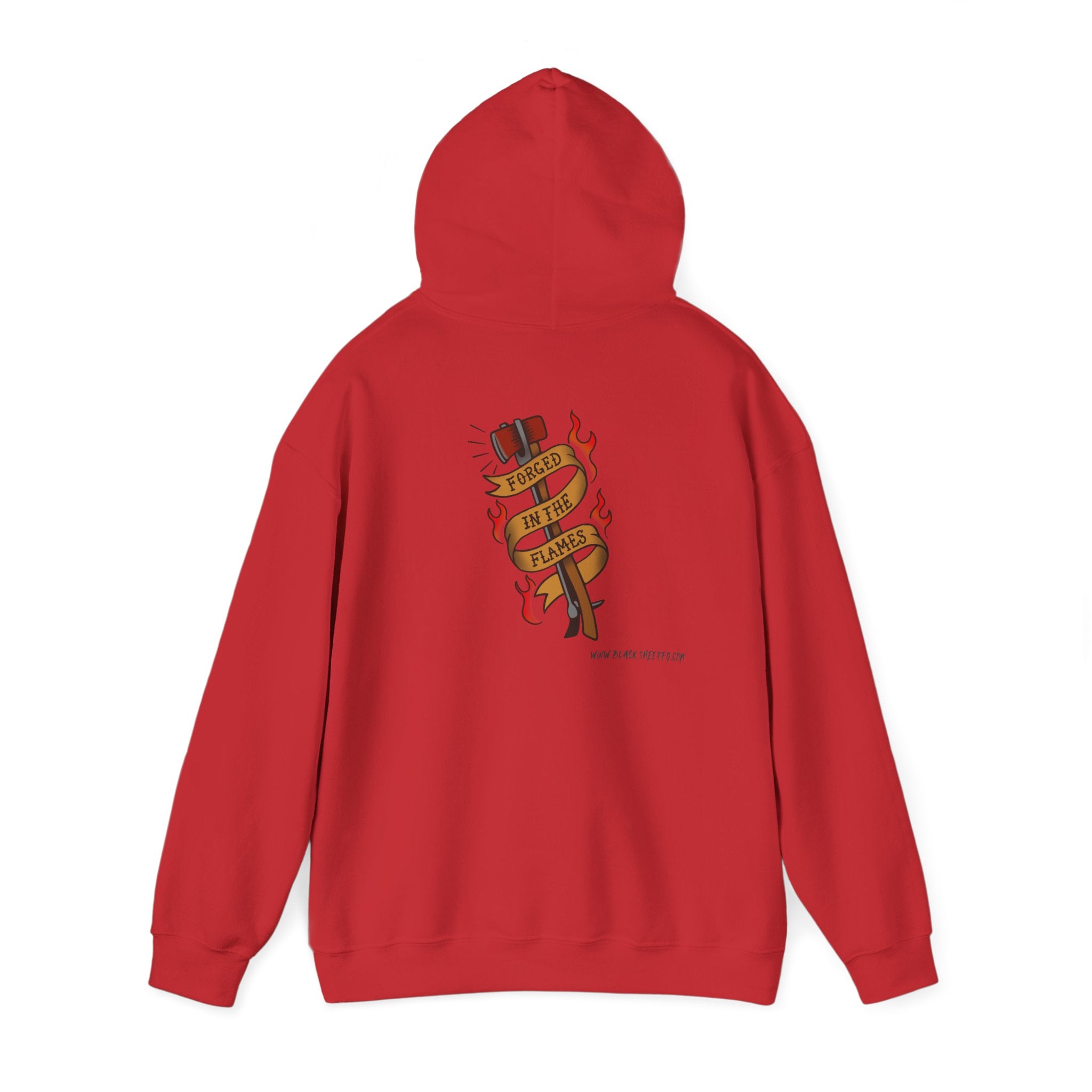 "Forged in The Flame" Tattoo Style Graphic Firefighter Hoodie