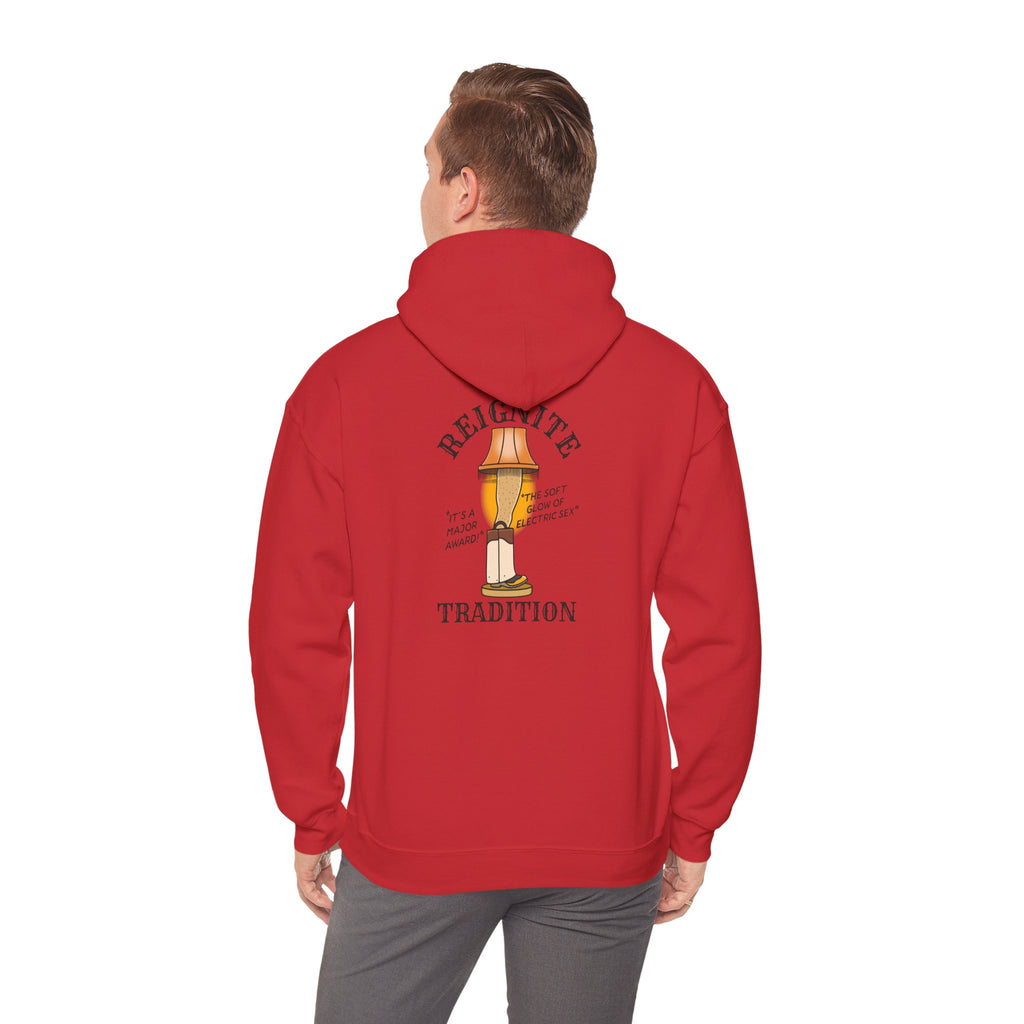 Retro Lamp Tradition Hoodie — "Reignite Tradition" Hoodie