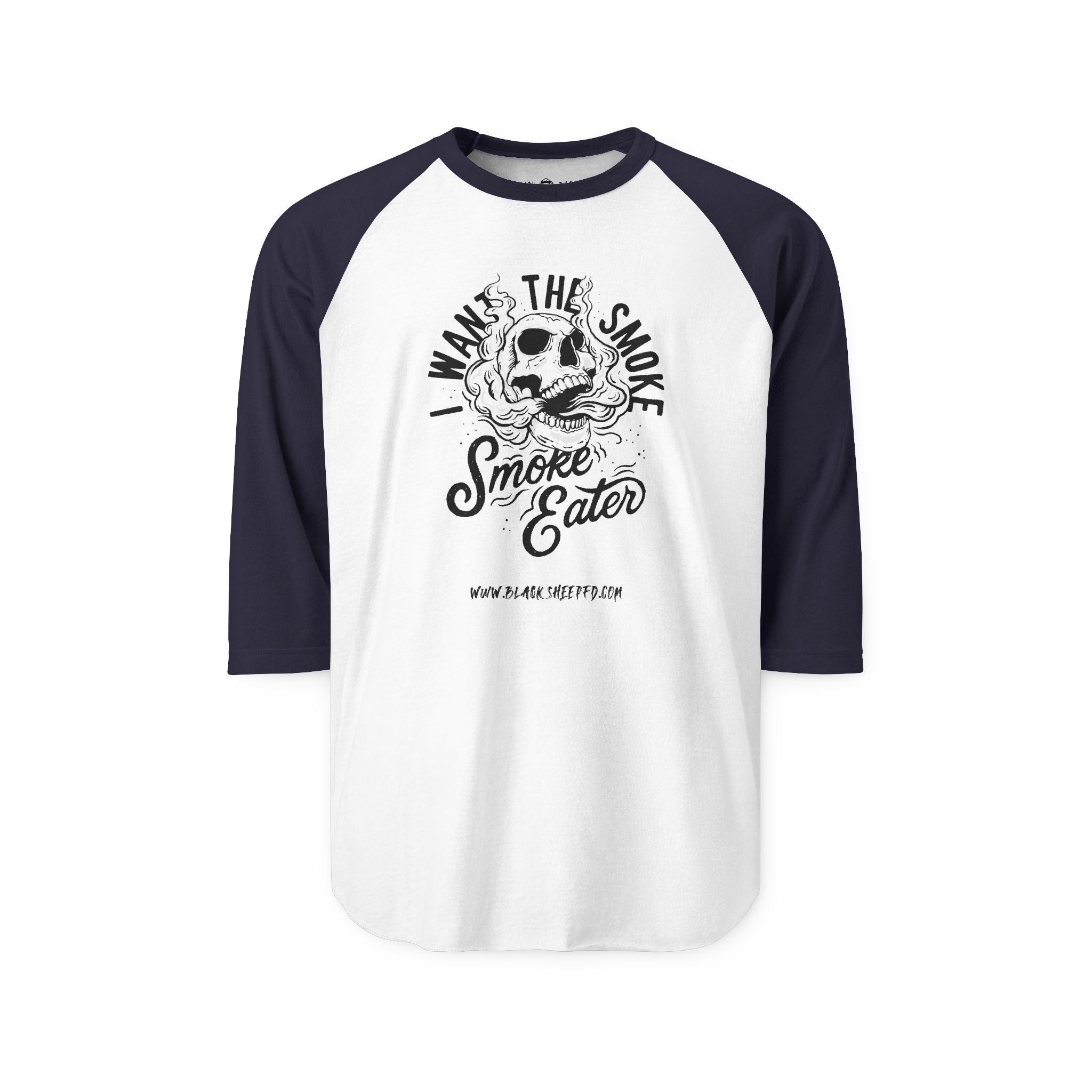 "Smoke Eater" Raglan Baseball Style Shirt Firefighter Tee