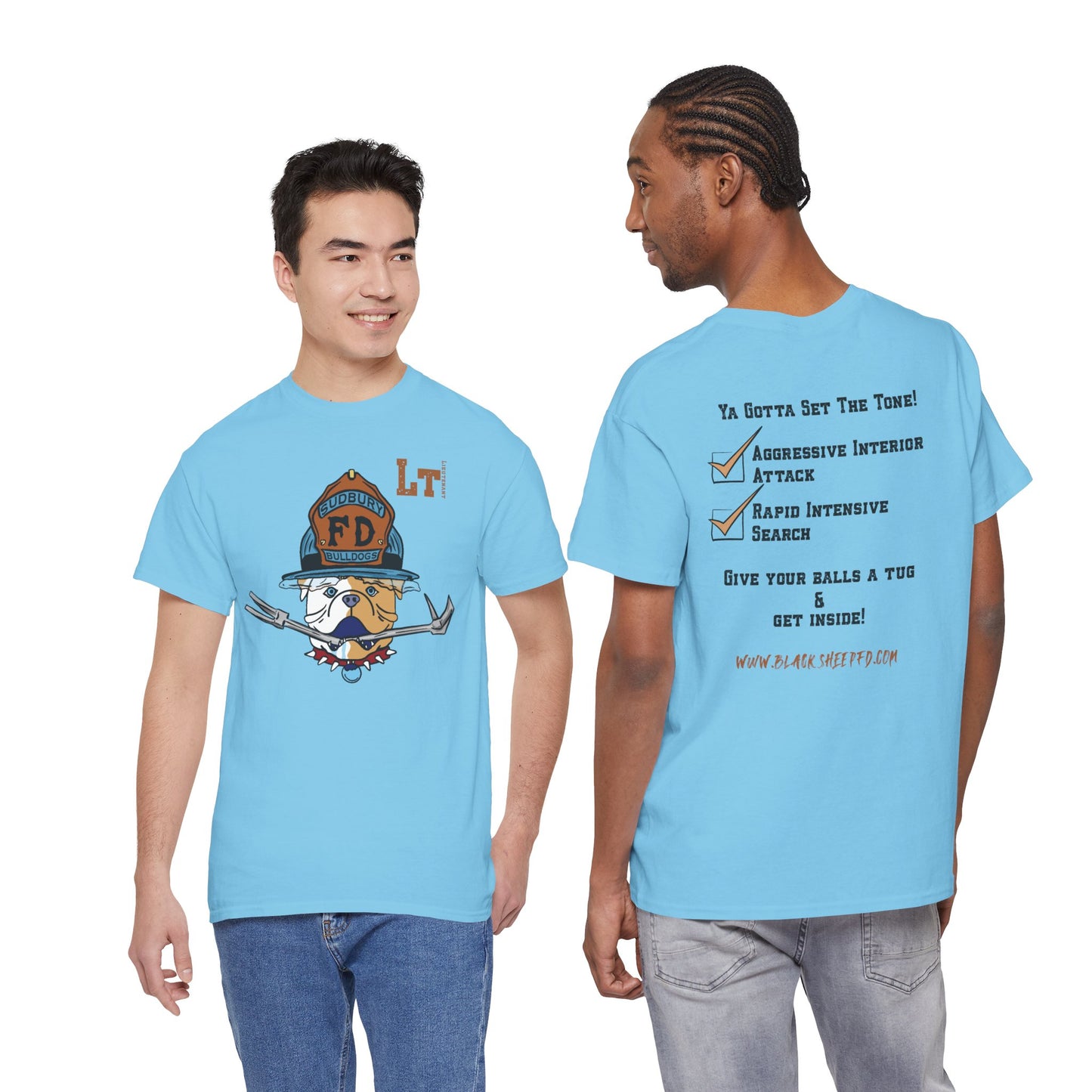 Firefighter Sudbury Bulldogs FD Tee — Lettered "Lt" Lieutenant T-Shirt