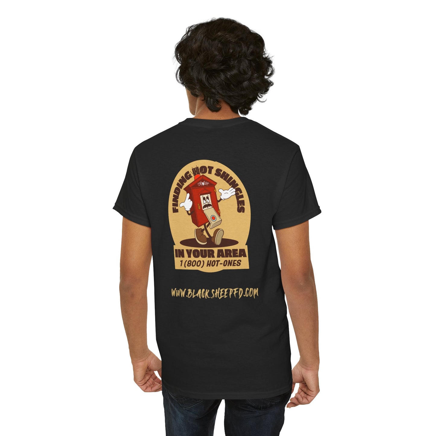 Fire Alarm Box "Looking For Hot Shingles" Heavy Blend Tee