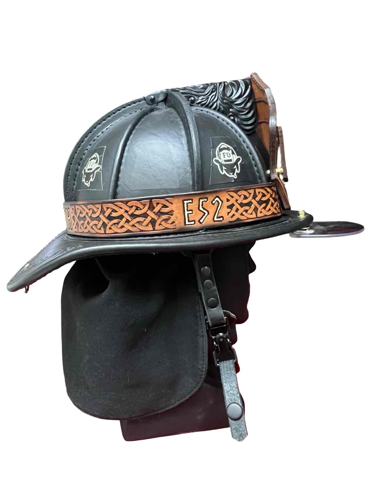 Celtic Knot-work Leather Helmet Band - Deluxe
