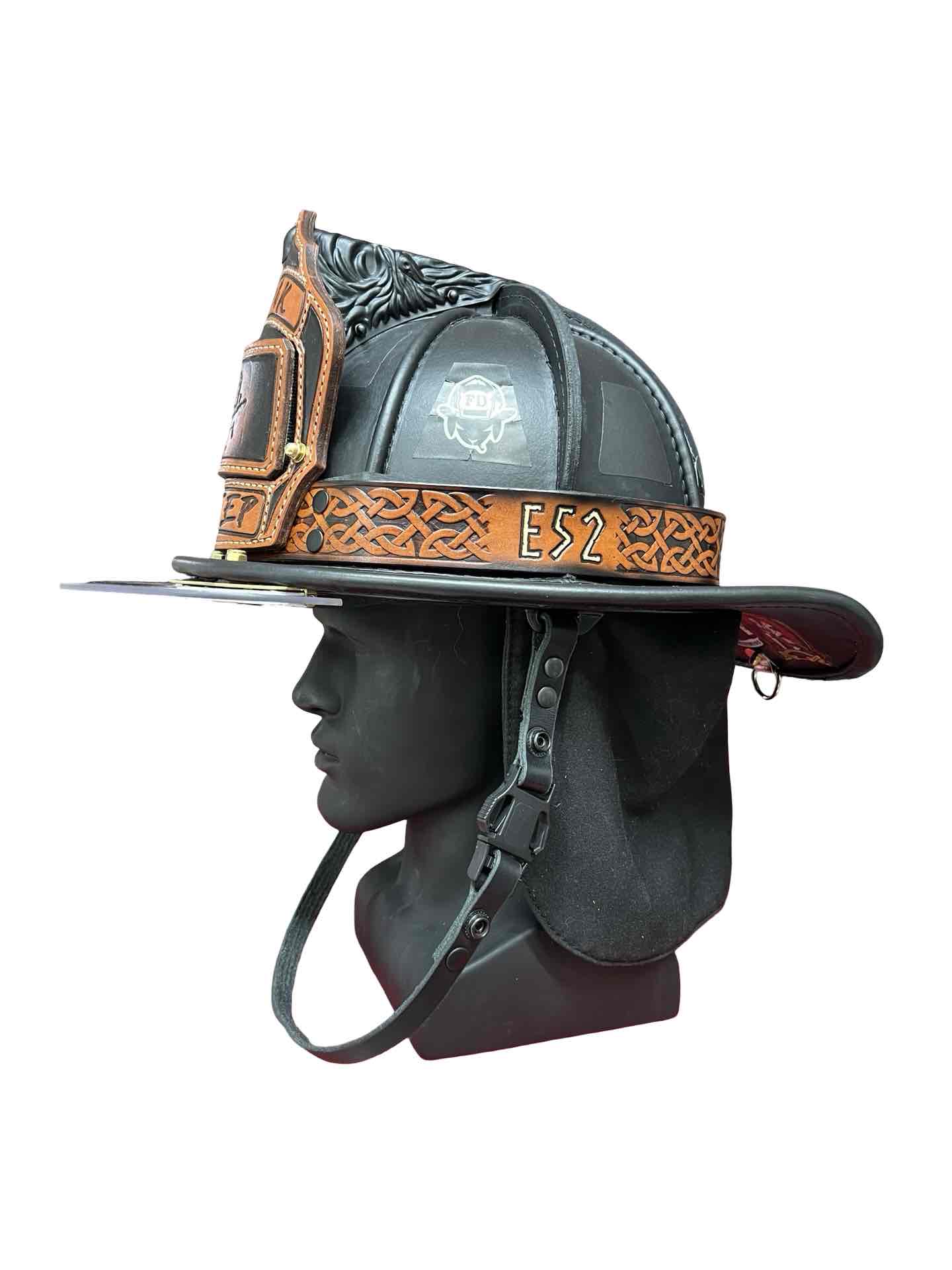 Celtic Knot-work Leather Helmet Band - Deluxe