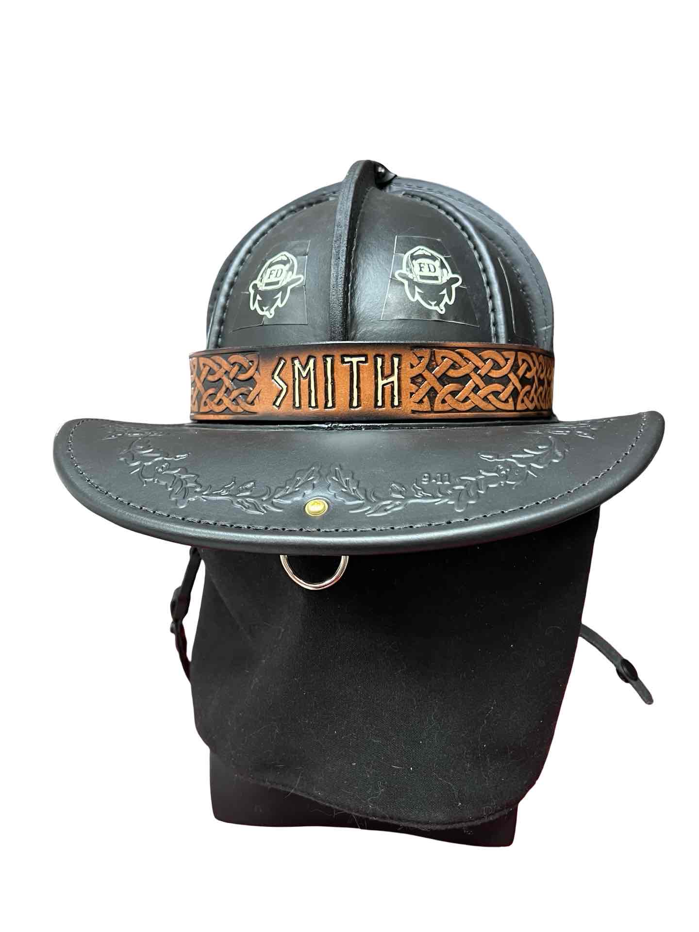 Celtic Knot-work Leather Helmet Band - Deluxe