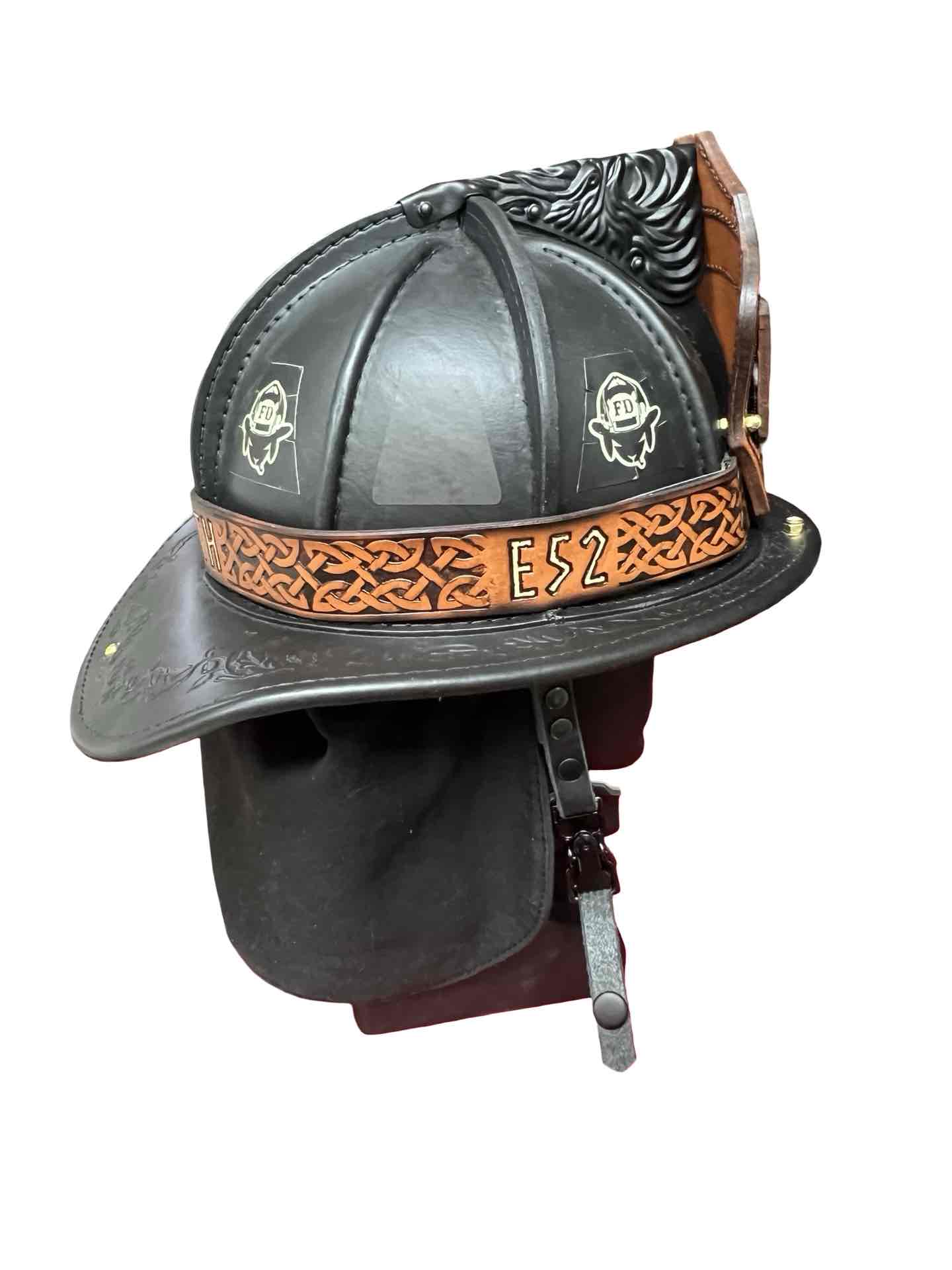 Celtic Knot-work Leather Helmet Band - Deluxe
