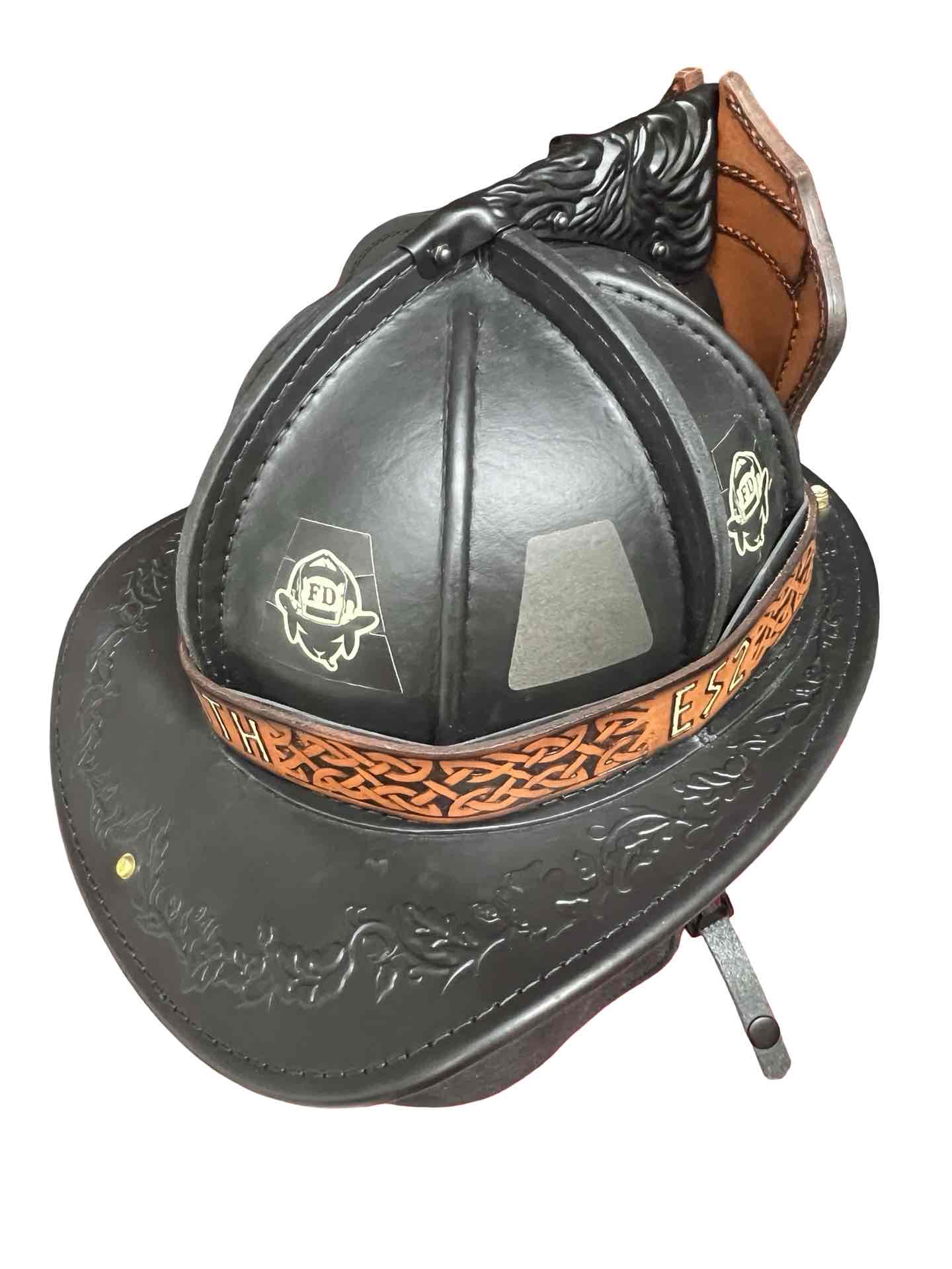 Celtic Knot-work Leather Helmet Band - Deluxe