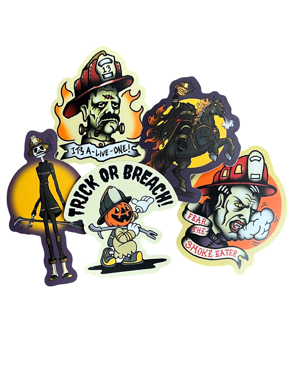 Halloween Firefighter Stickers Bundled Pack TWO
