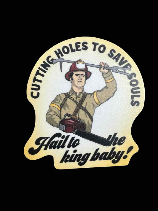 Cutting Holes to Save Souls "Ash" Sticker