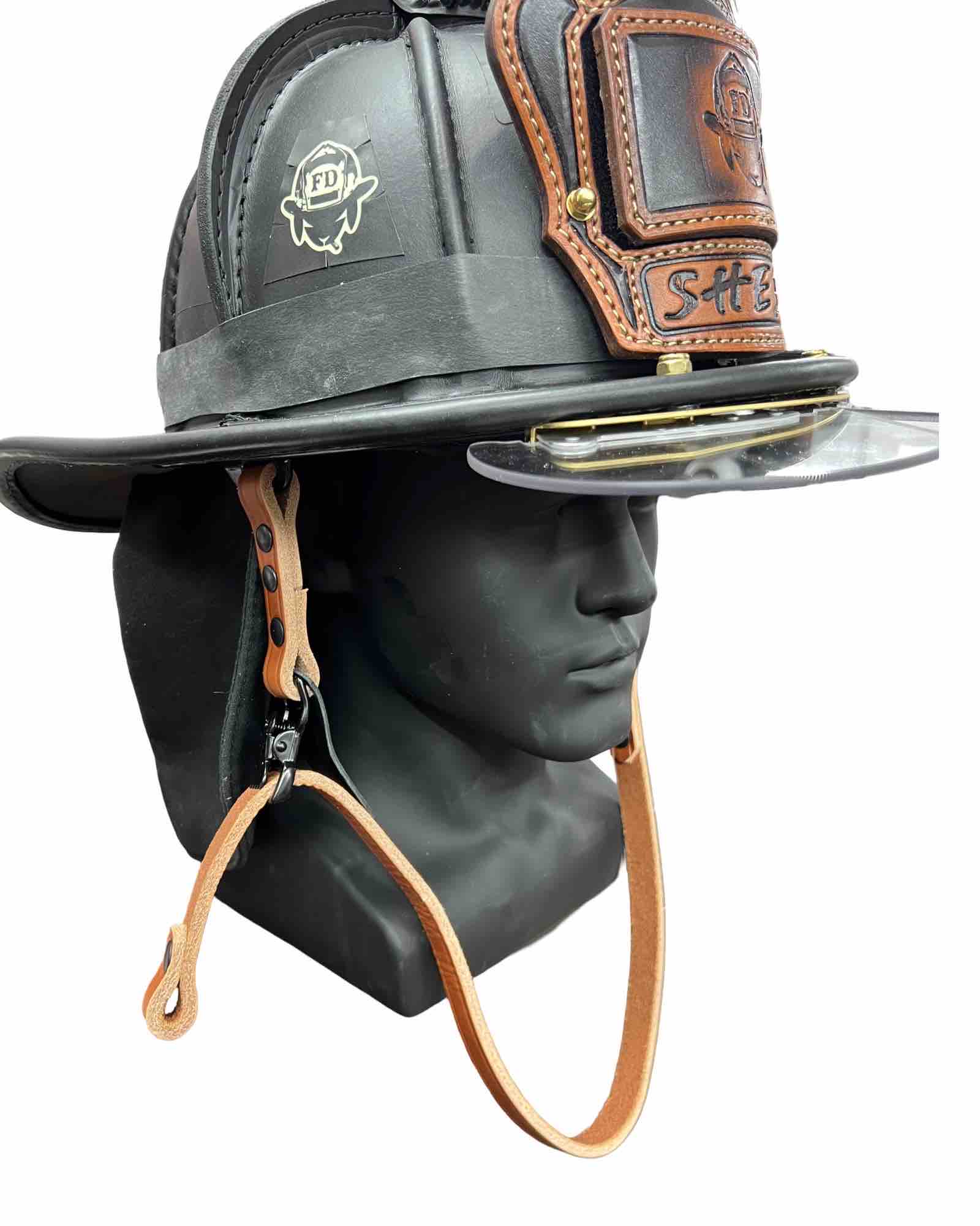 Leather Helmet Chin Strap w Quick Side Release