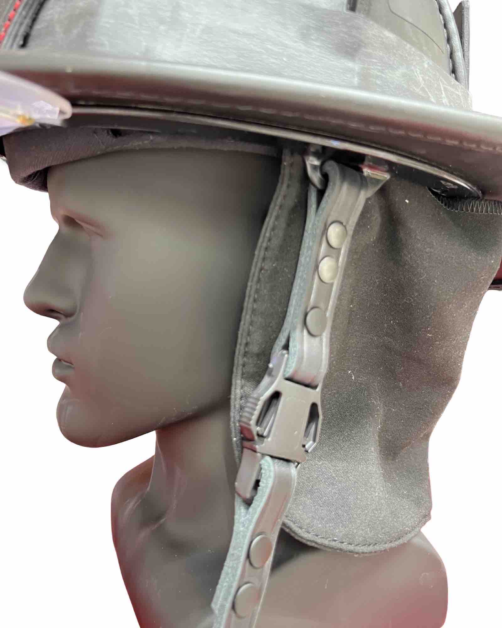 Mid-Length Leather Helmet Chin Strap w Quick Side Release – BLACK