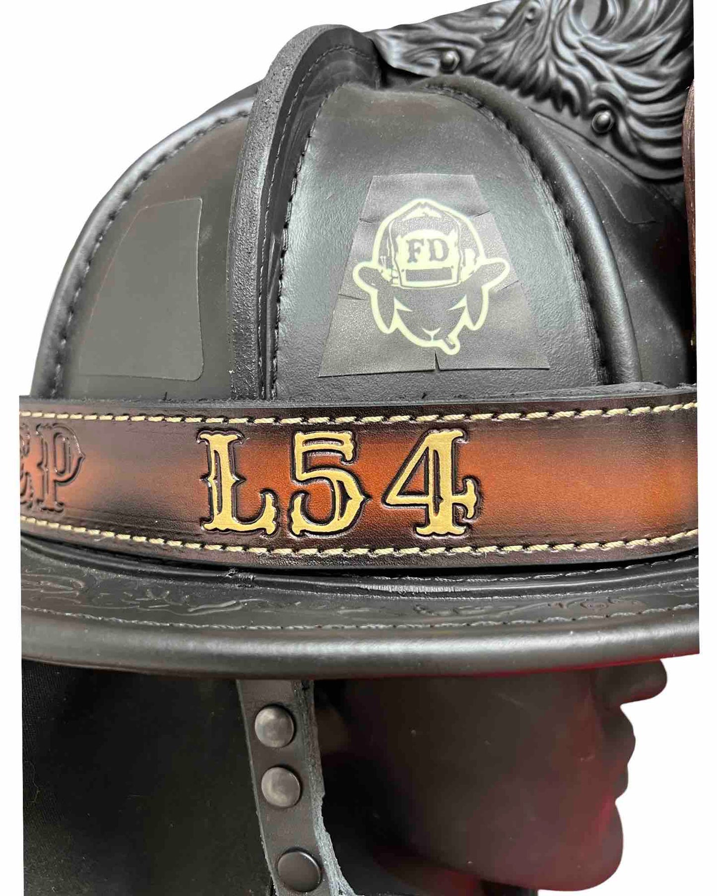 TL2 Leather Firefighter Helmet Band - Personalized