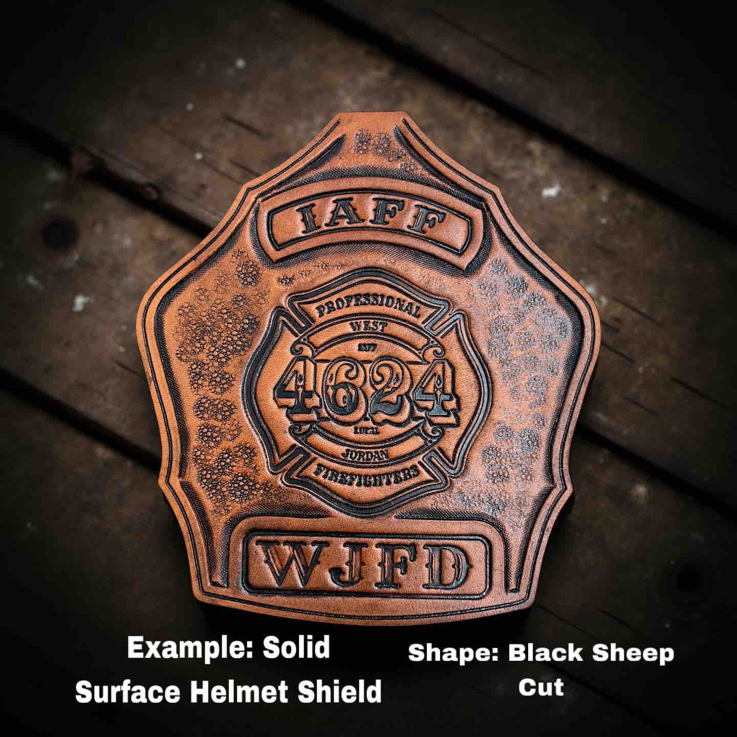 Solid Surface Traditional Helmet Shield - Black Sheep Cut