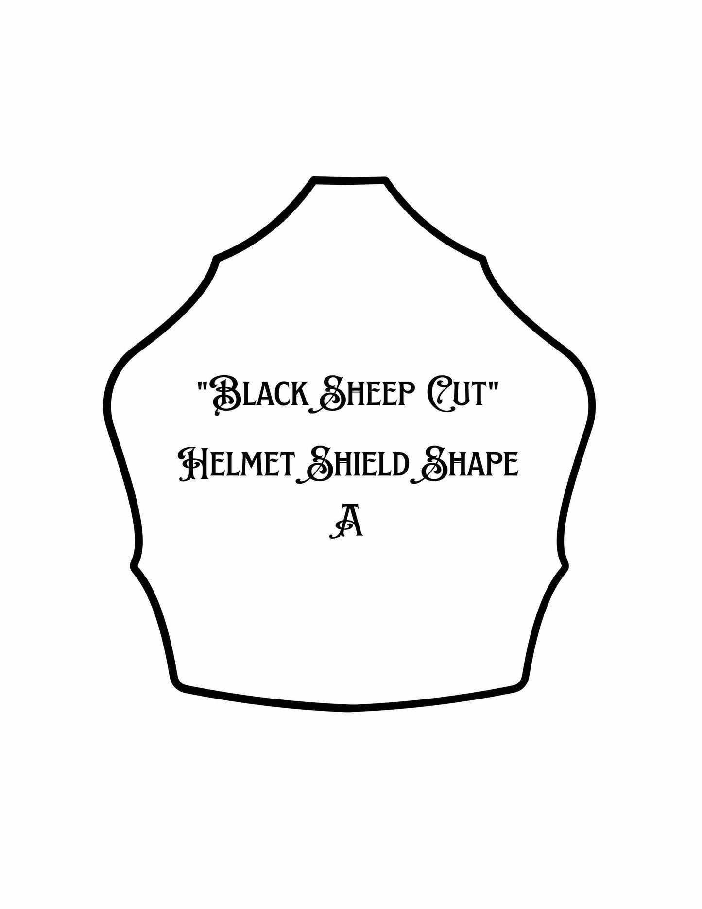 Solid Surface Traditional Helmet Shield - Black Sheep Cut