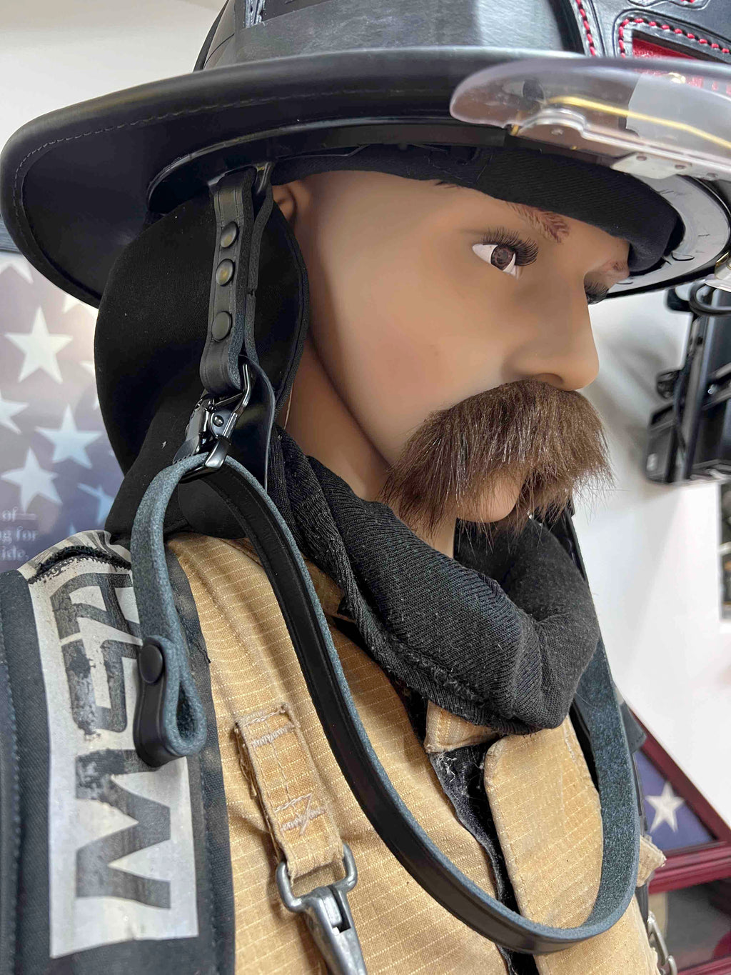 Leather Helmet Chin Strap w Quick Side Release