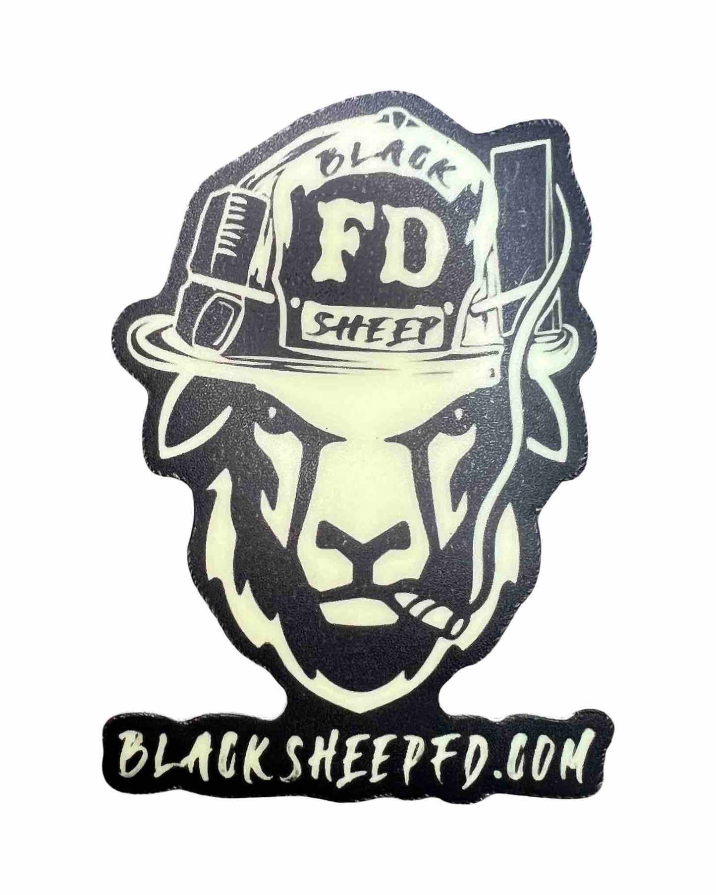 Glow-n-the Dark Black Sheep FD "Grit" Logo Sticker