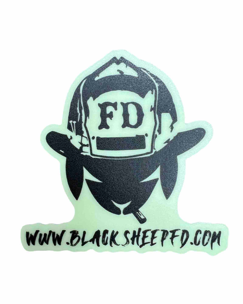 Blacksheepfd.com Glow'n the Dark Logo Sticker