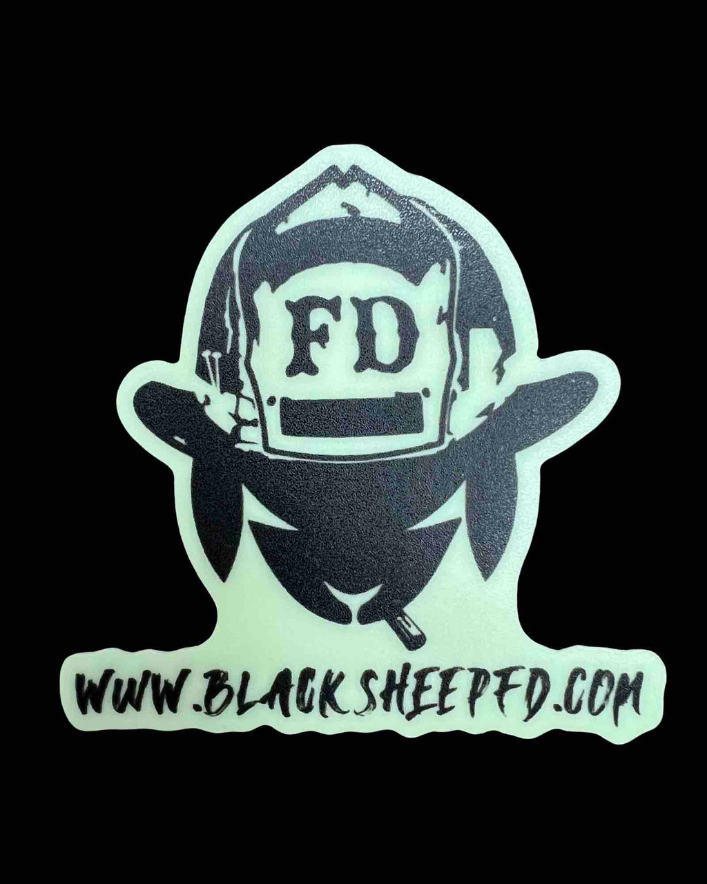 Blacksheepfd.com Glow'n the Dark Logo Sticker