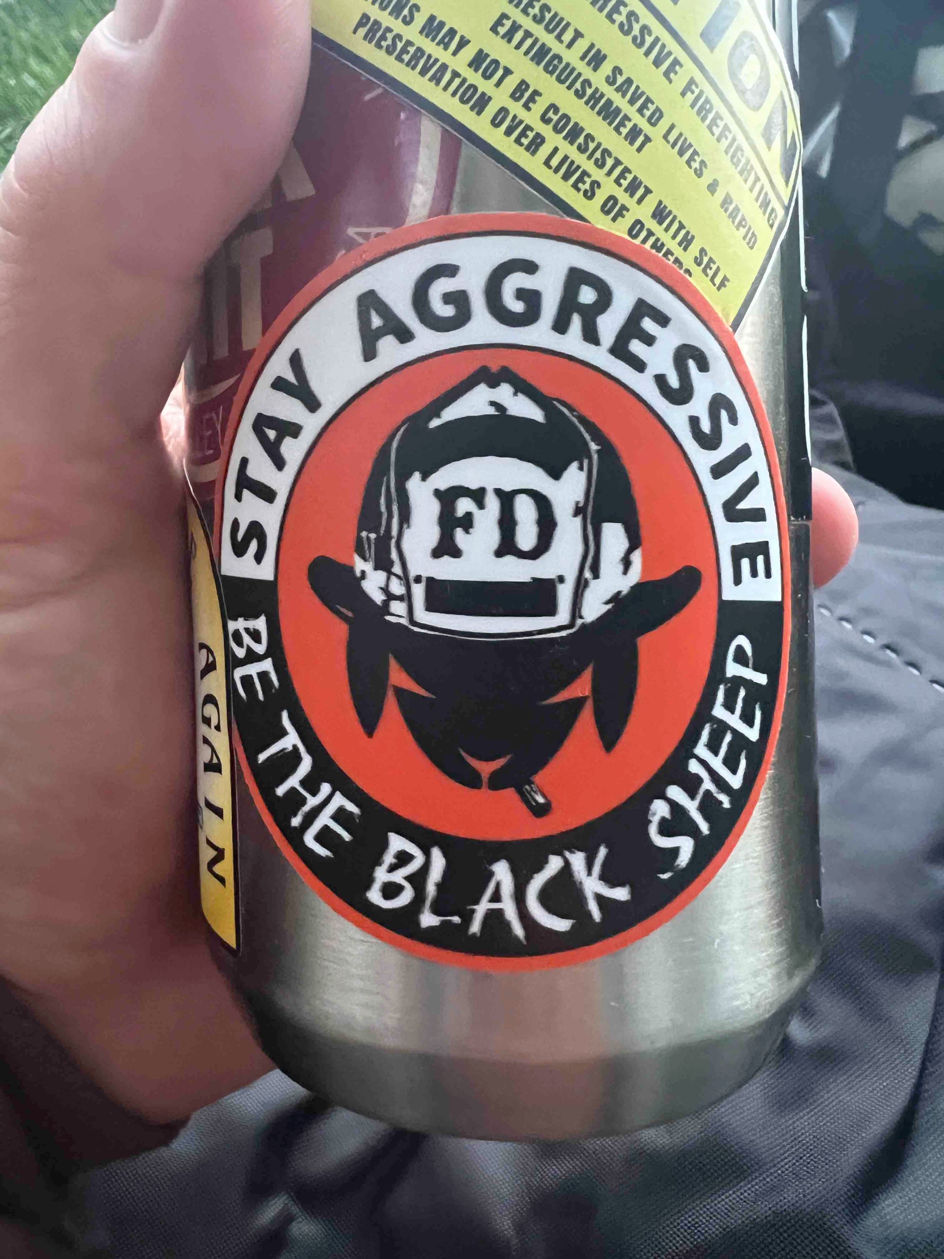"Stay Aggressive" Black Sheep FD Circular Sticker