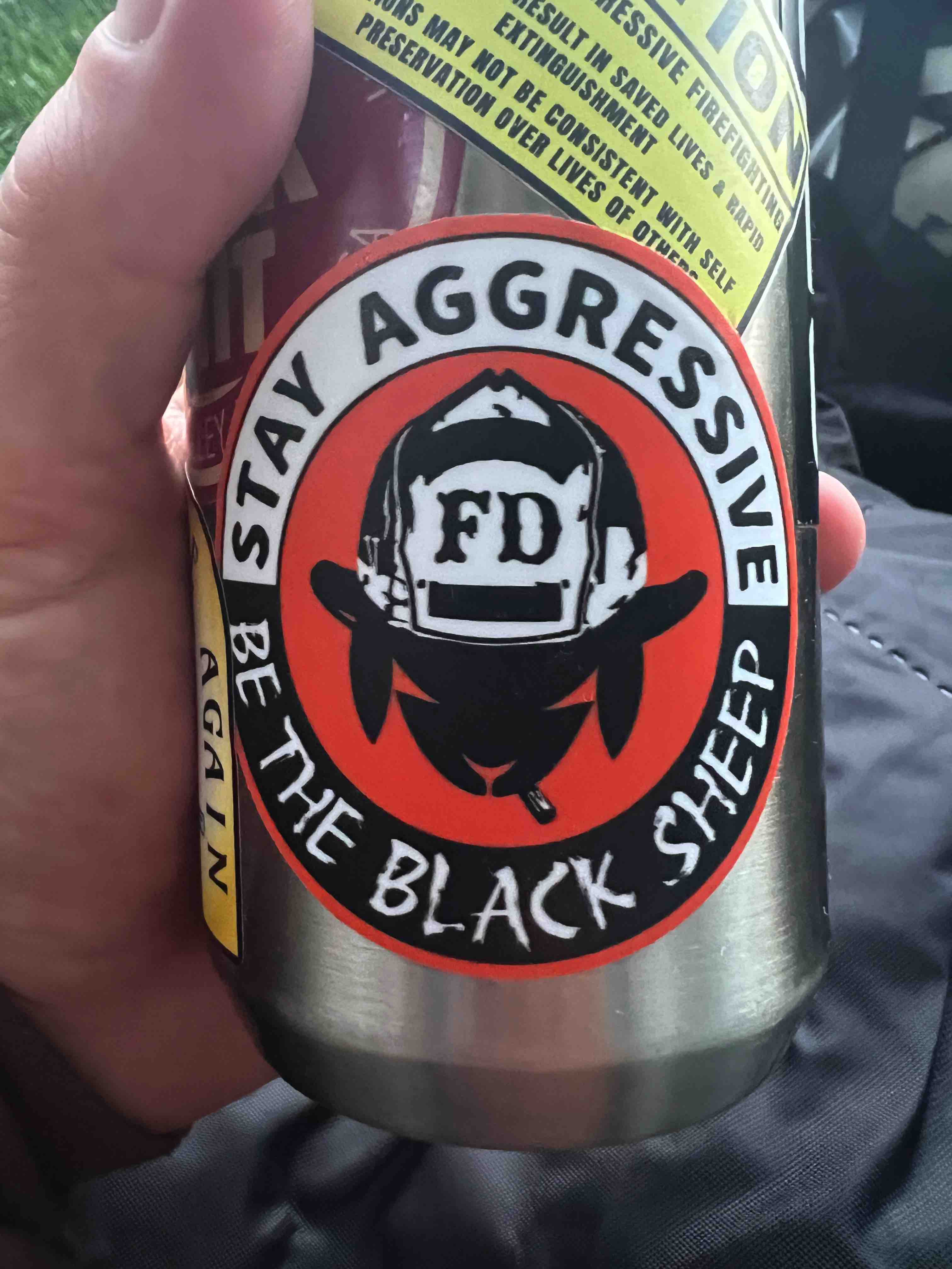 "Stay Aggressive" Black Sheep FD Circular Sticker