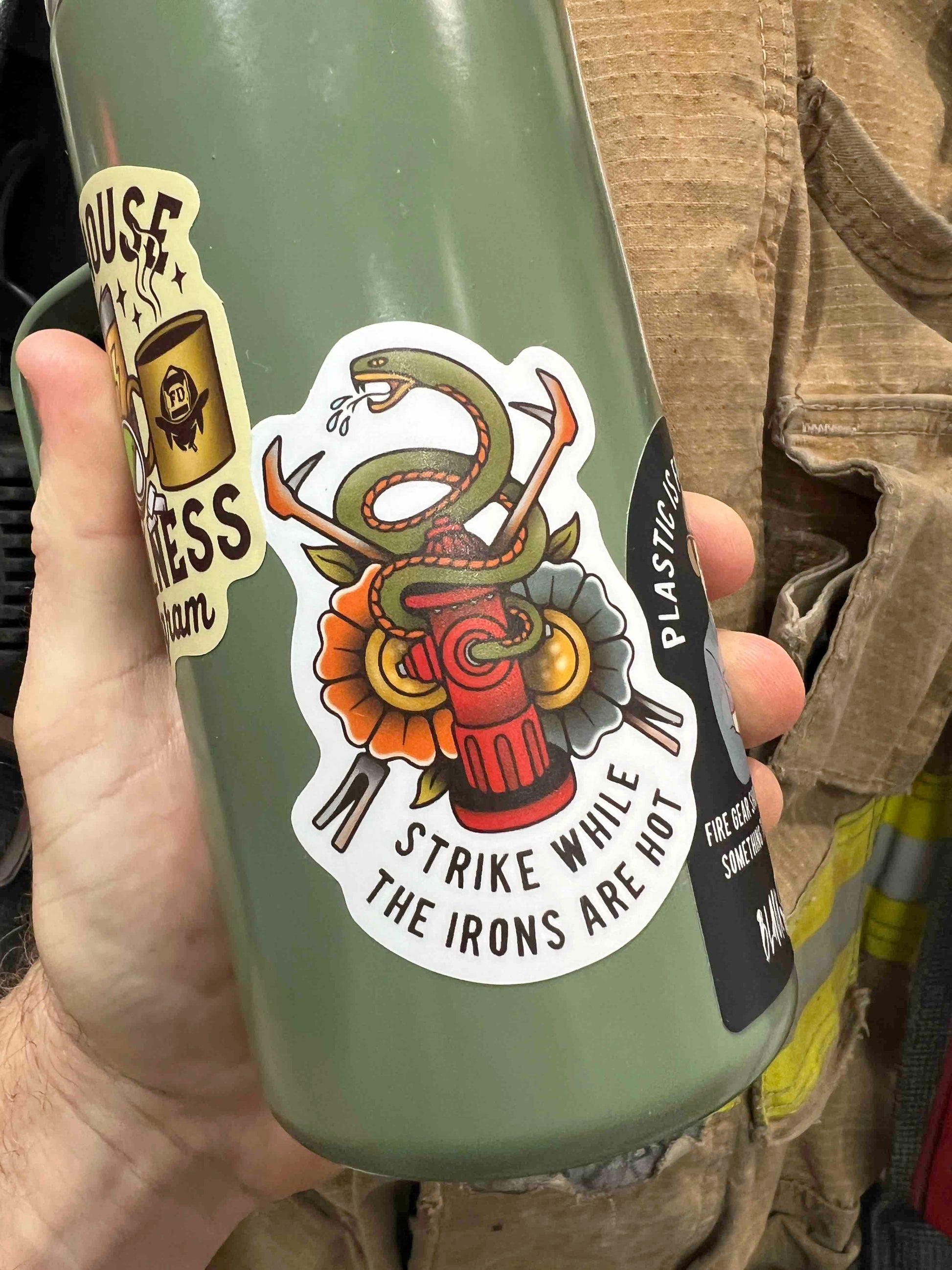 "Strike While The Iron Is Hot" Sticker