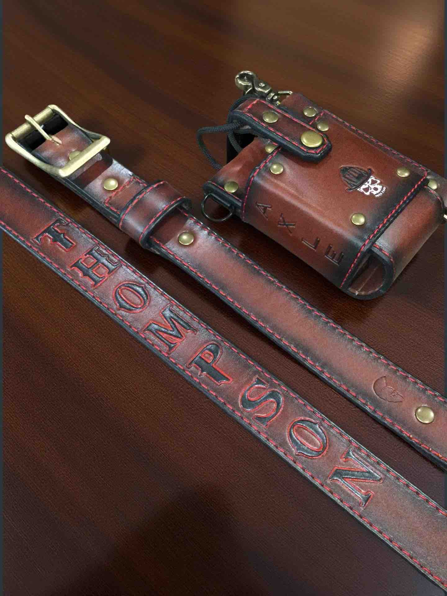 "Leather Head" Grade ADJUSTABLE Radio Strap FULL SET