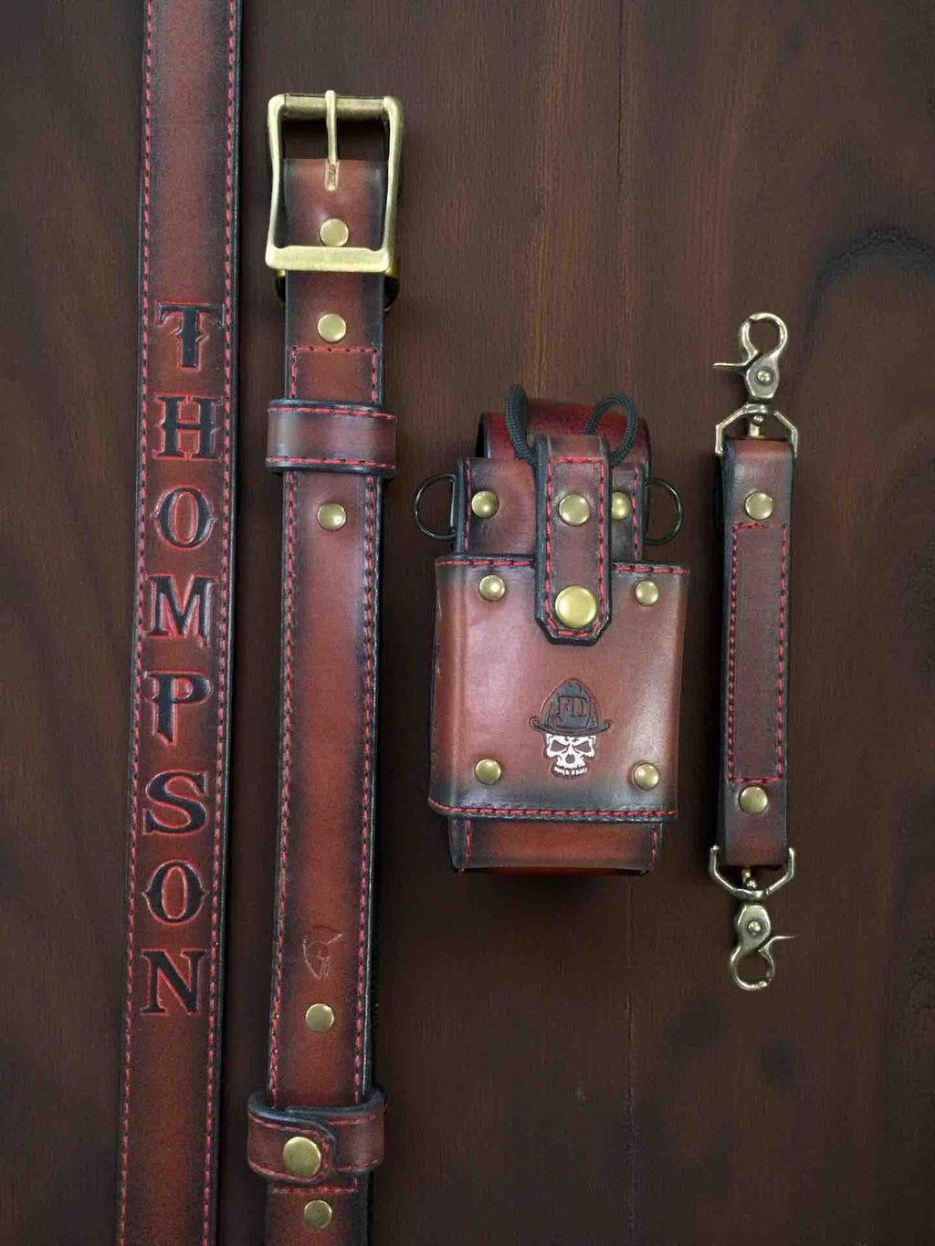 "Leather Head" Grade ADJUSTABLE Radio Strap FULL SET