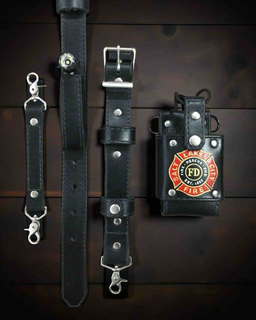 "Leather Head" Grade ADJUSTABLE Radio Strap FULL SET