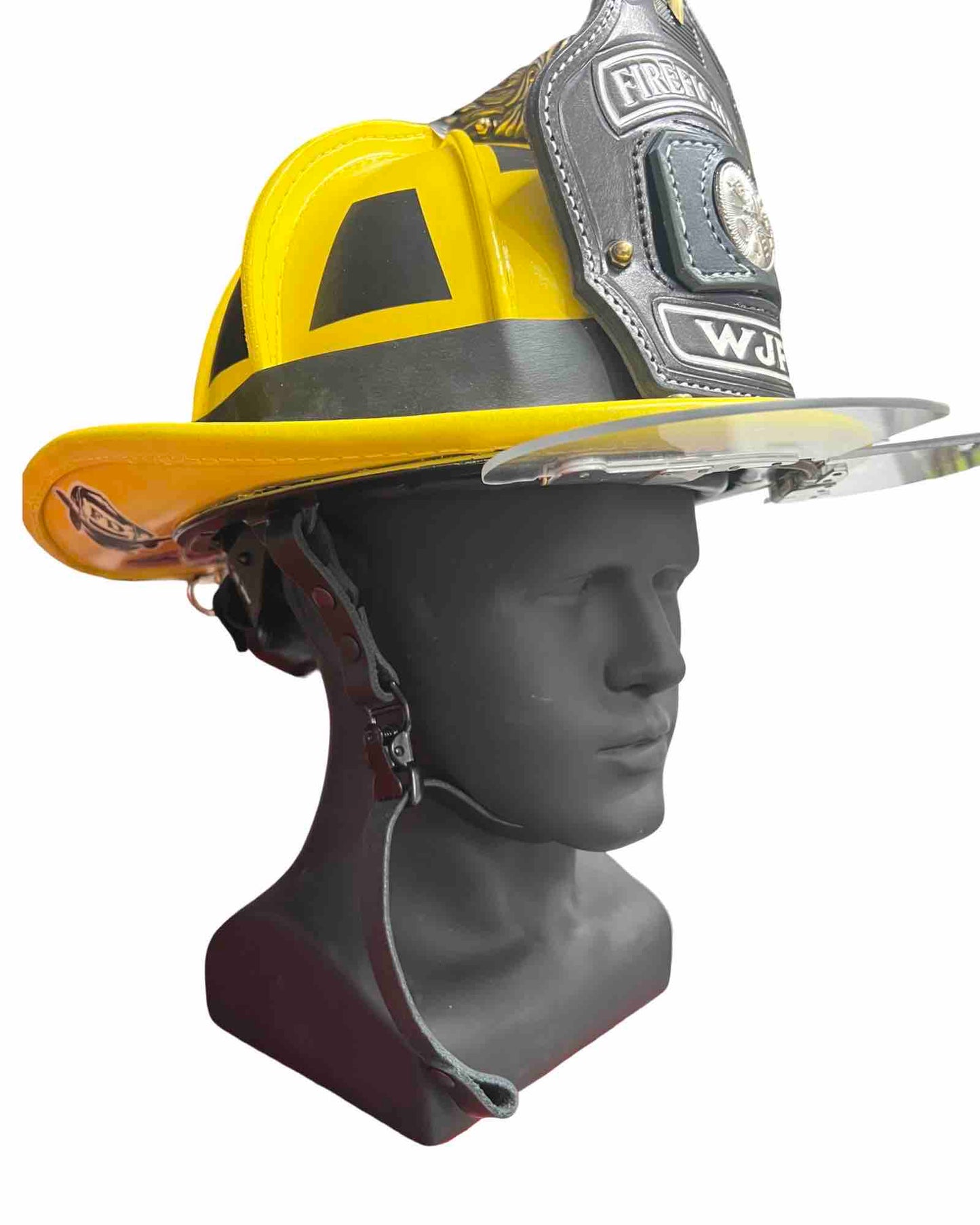 The SHORTY - Leather Firefighter Helmet Chin Strap w Quick Side Release