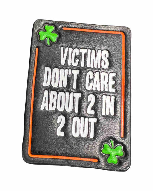 Victims Don't Care Helmet Card (Shamrock & Orange Line Version)